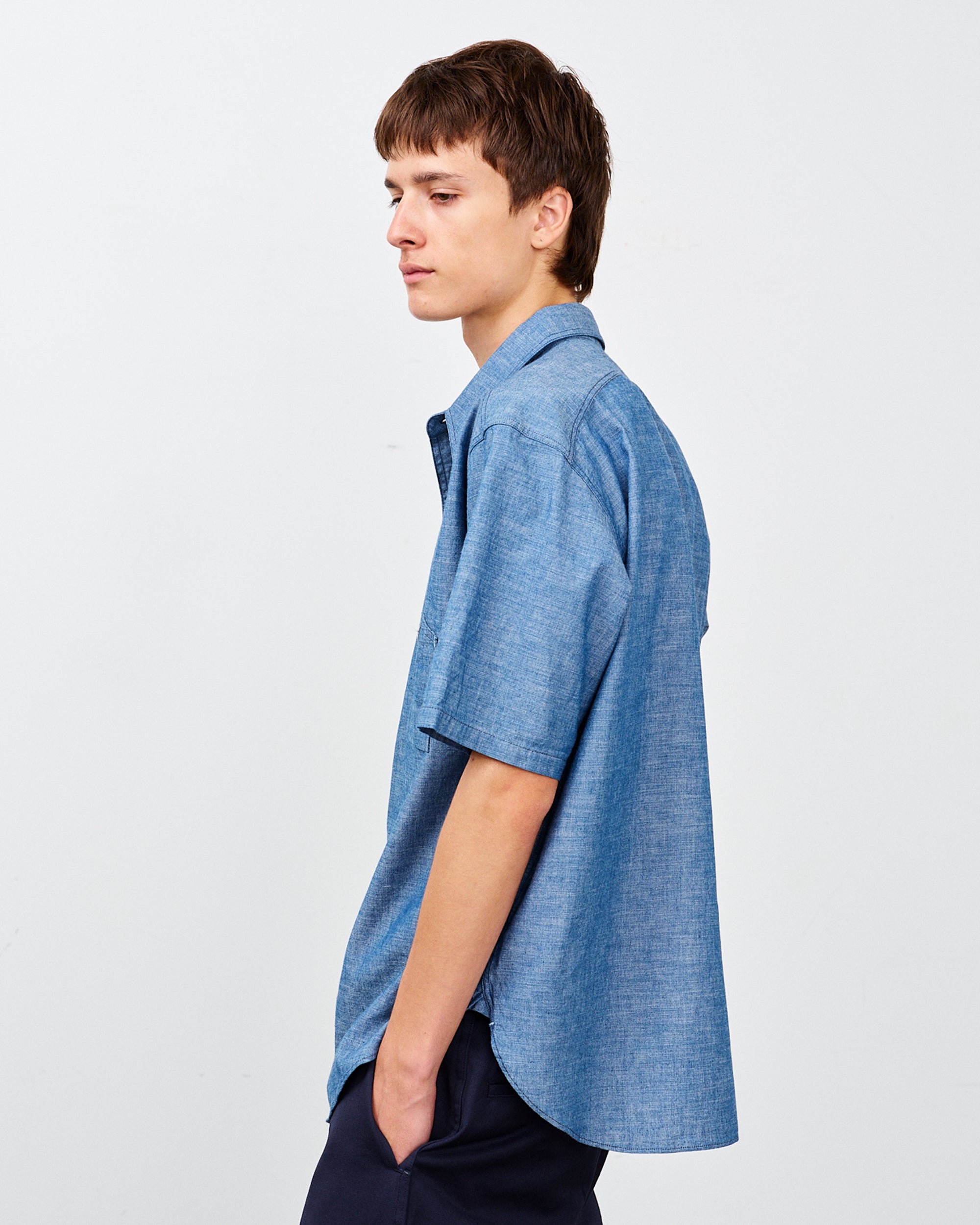 Y1942 S-SLEEVE CHAMBRAY SHIRT