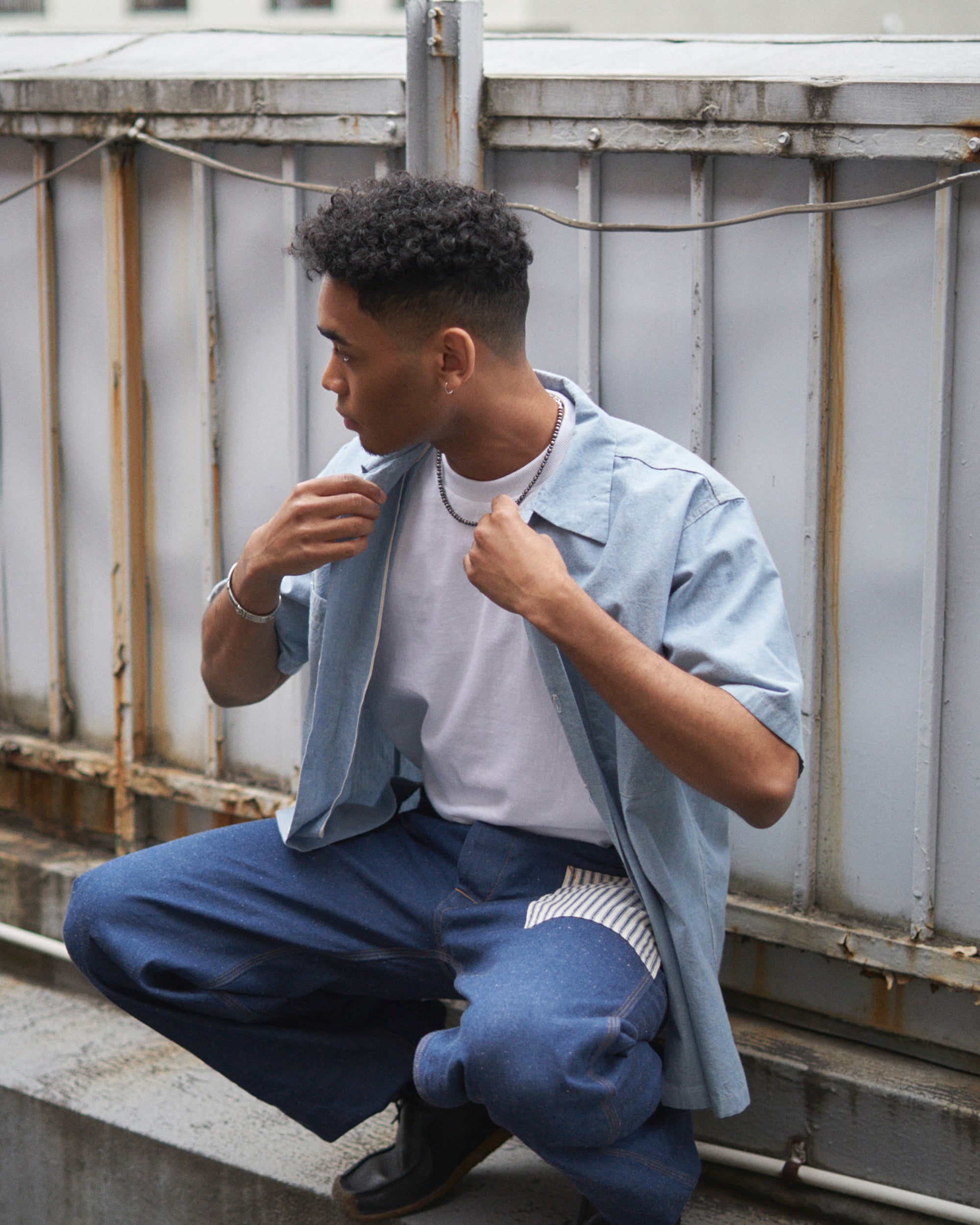【BIG YANK】半袖　U54 QLS SHIRTS CHAMBRAY U54 QLS SHIRTS LT CHAMBRAY