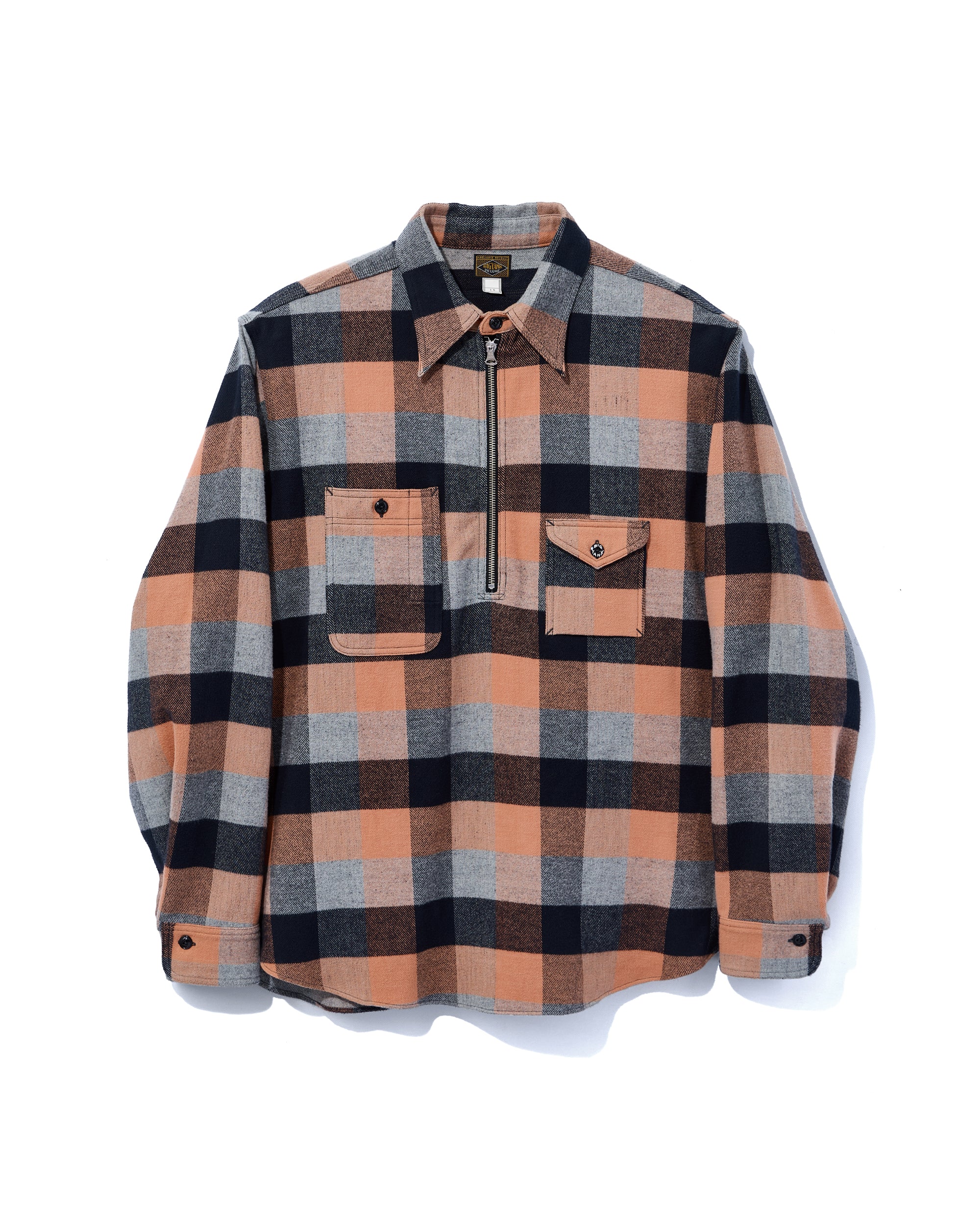 Y1936 H-ZIP FLANNEL CHECK SHIRT