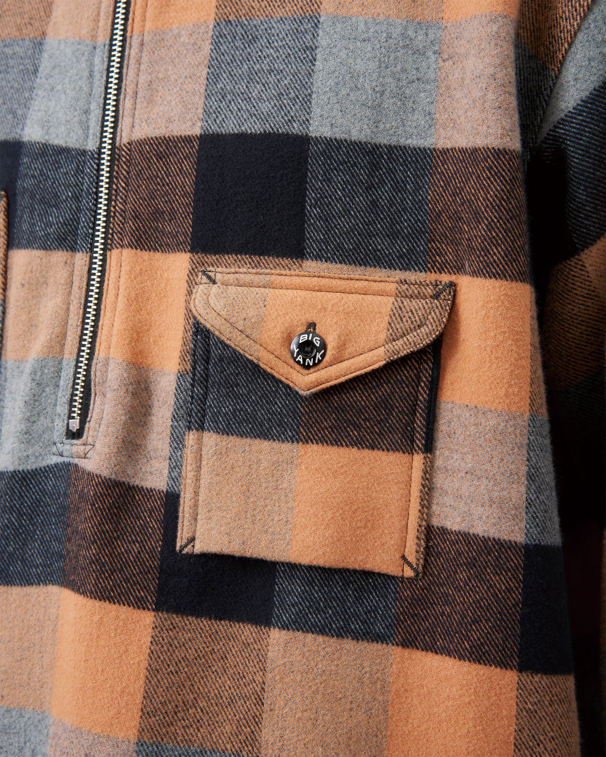 Y1936 H-ZIP FLANNEL CHECK SHIRT