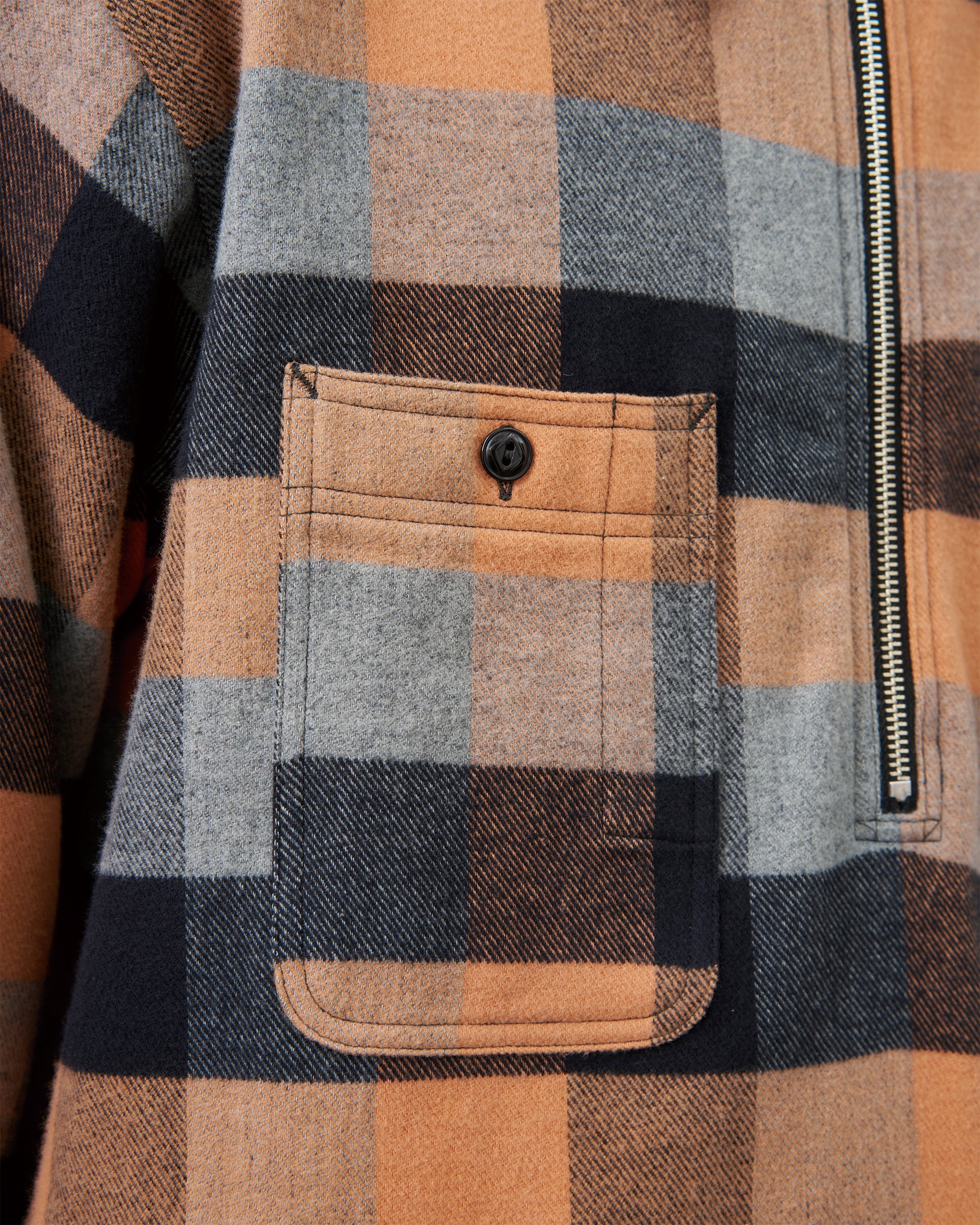 Y1936 H-ZIP FLANNEL CHECK SHIRT