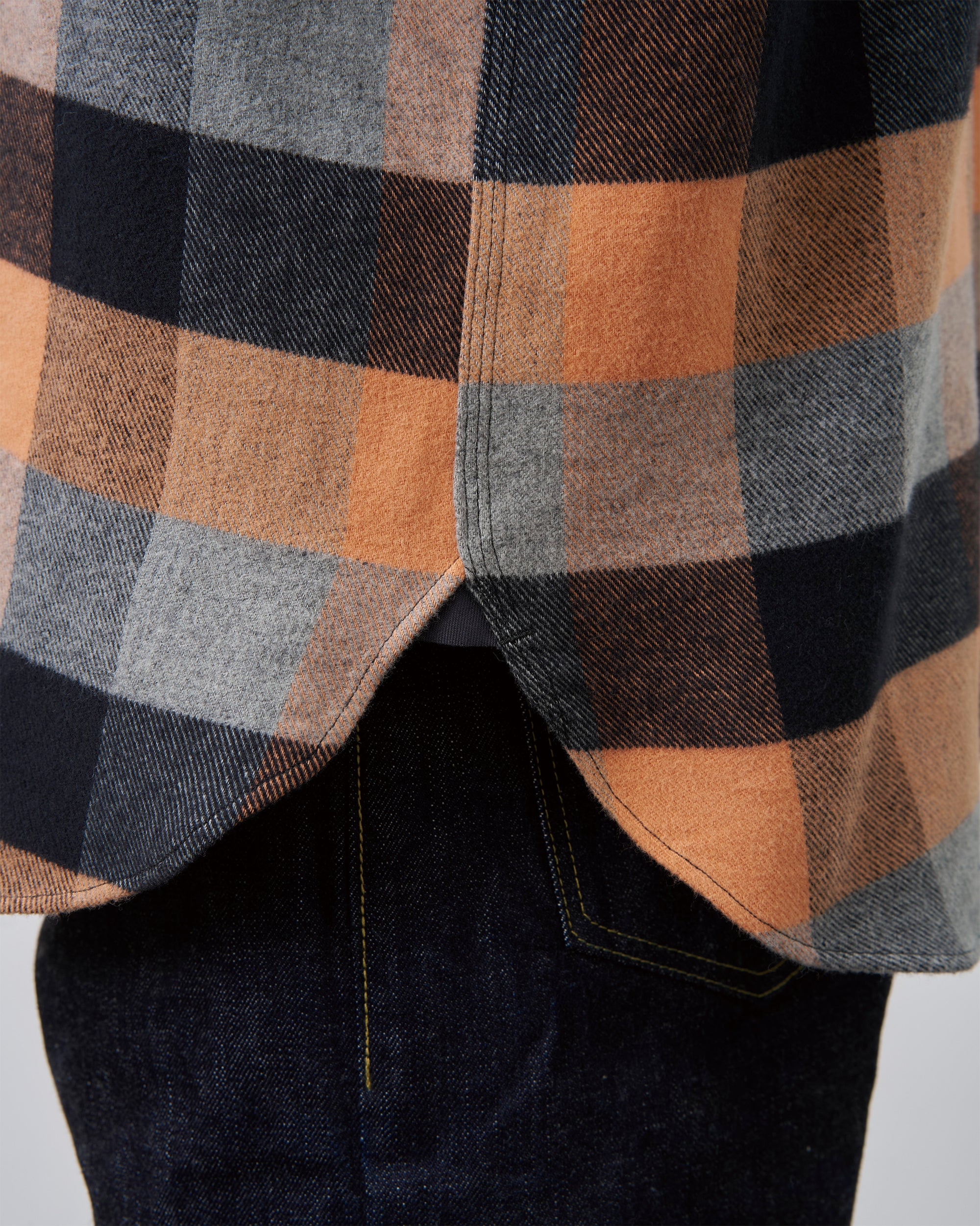 Y1936 H-ZIP FLANNEL CHECK SHIRT