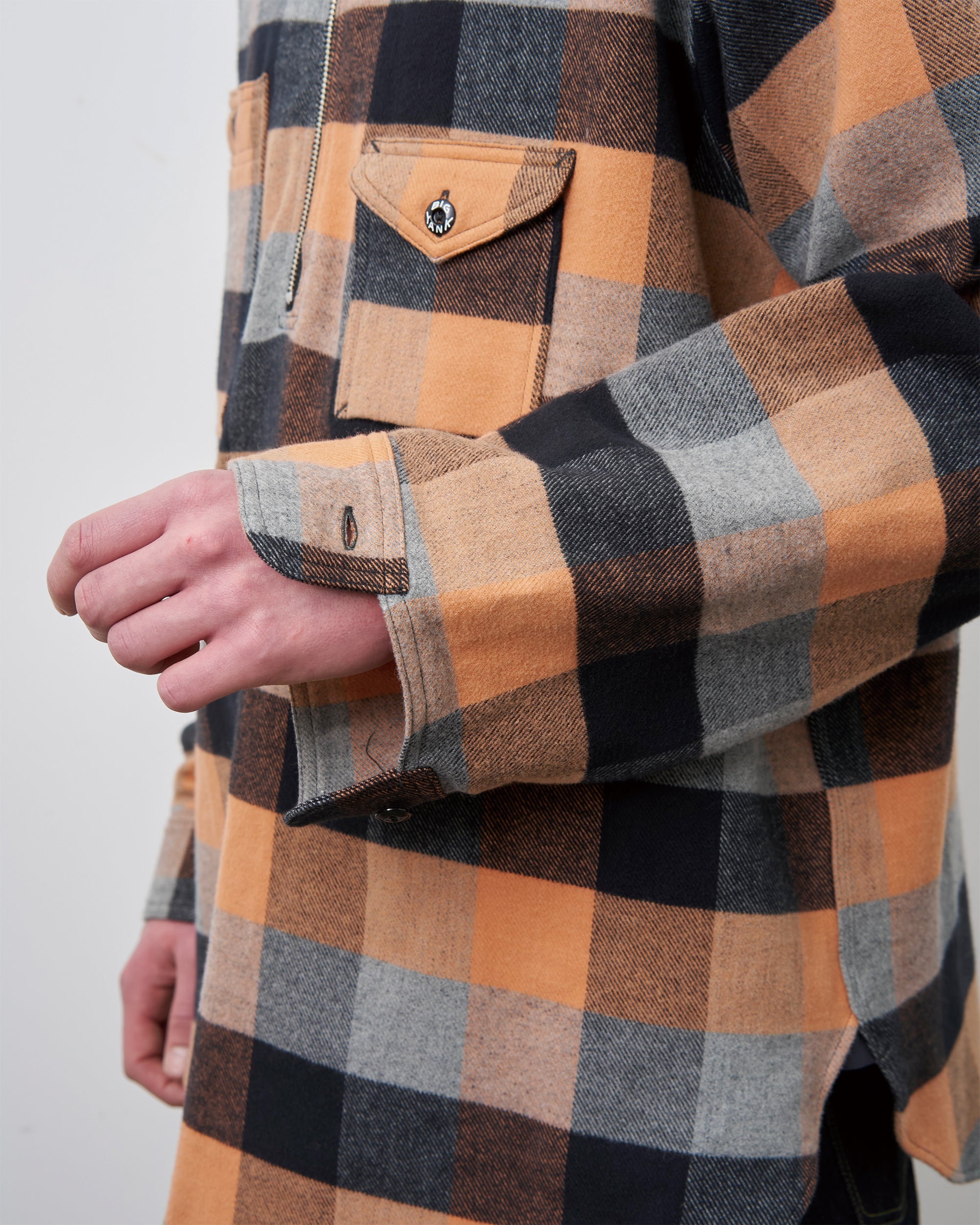 Y1936 H-ZIP FLANNEL CHECK SHIRT