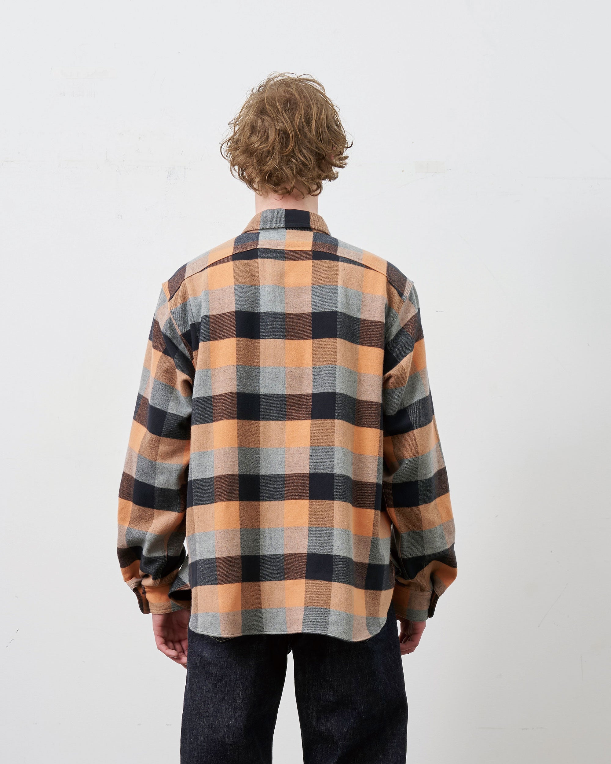 Y1936 H-ZIP FLANNEL CHECK SHIRT