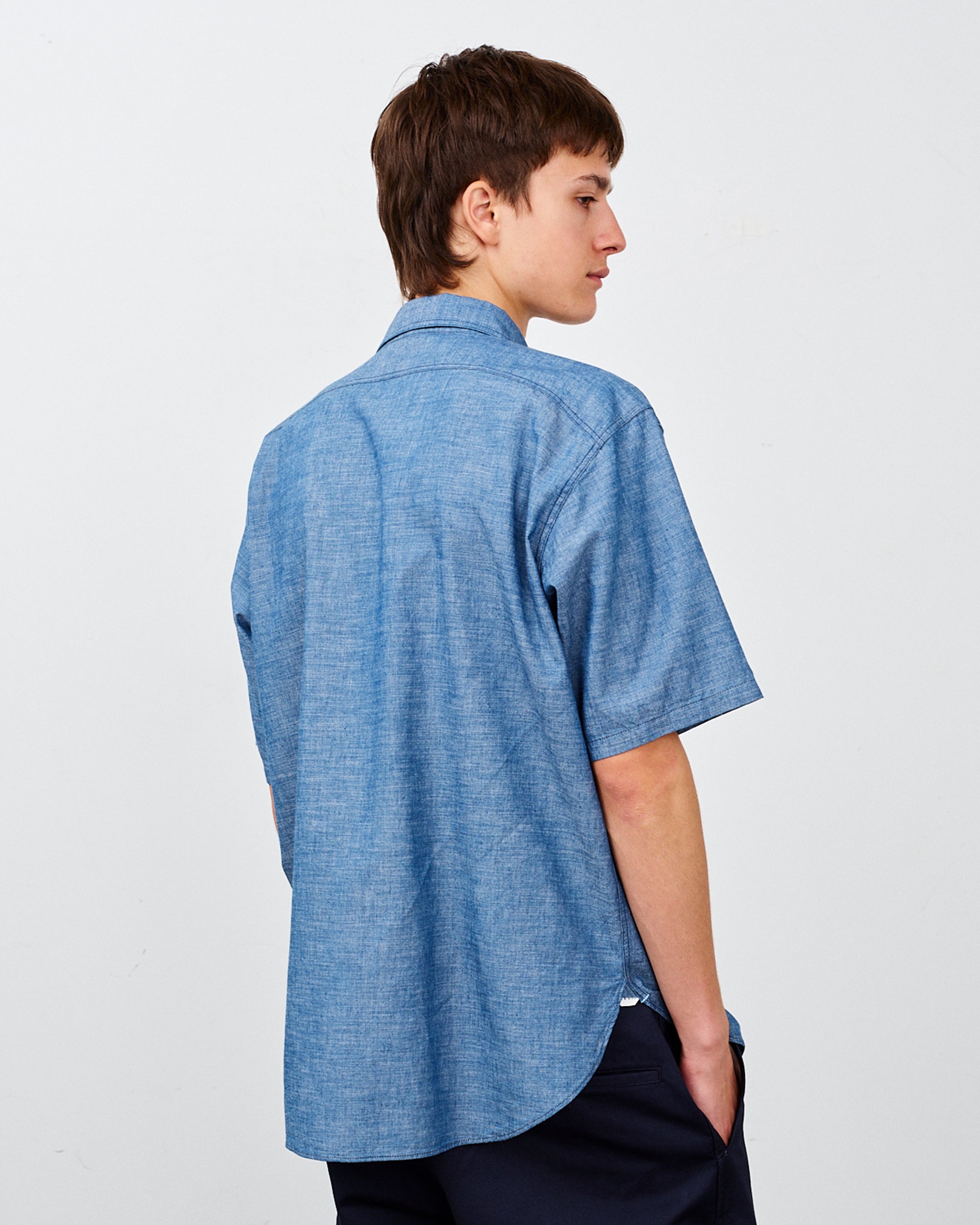 Y1942 S-SLEEVE CHAMBRAY SHIRT