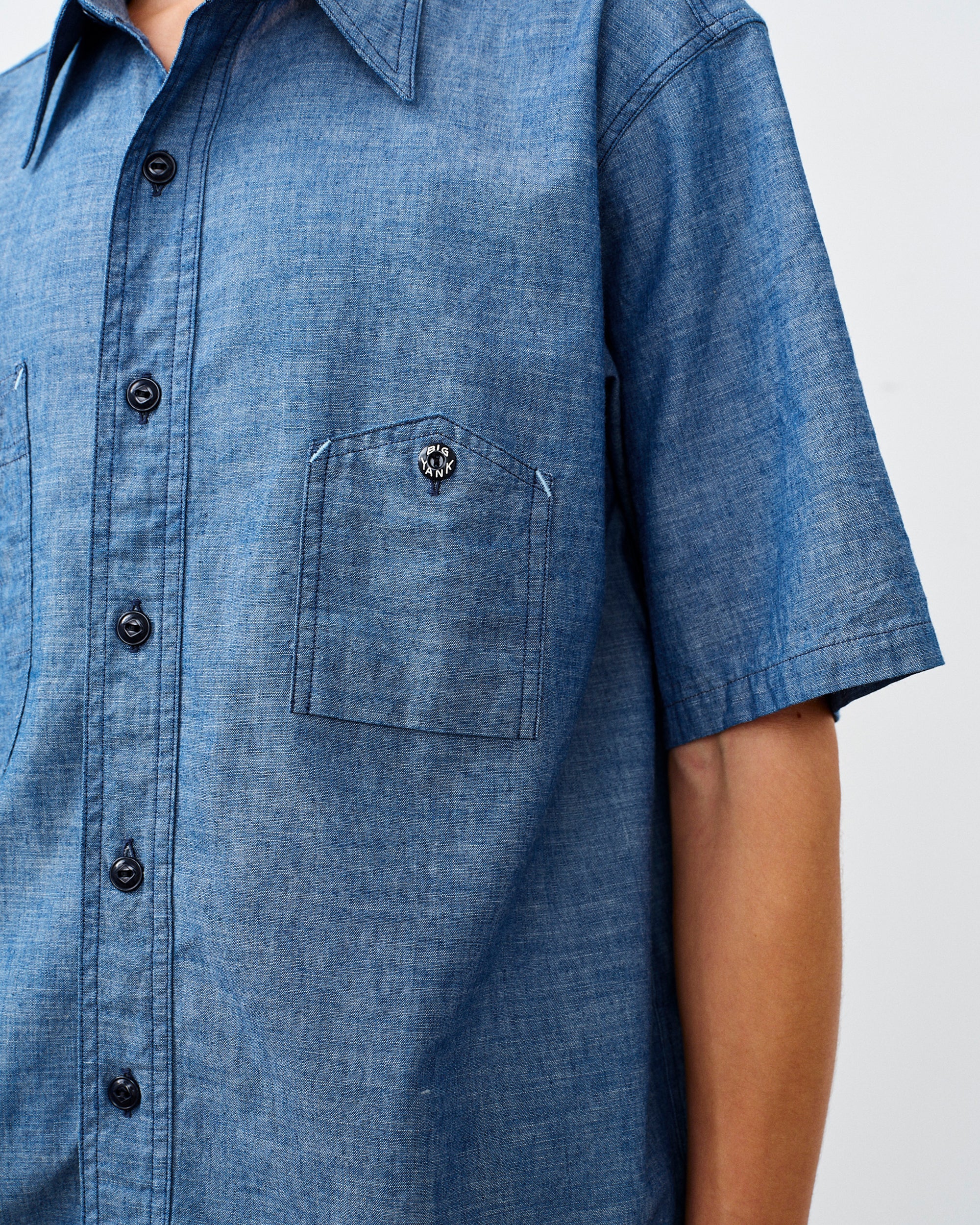 Y1942 S-SLEEVE CHAMBRAY SHIRT