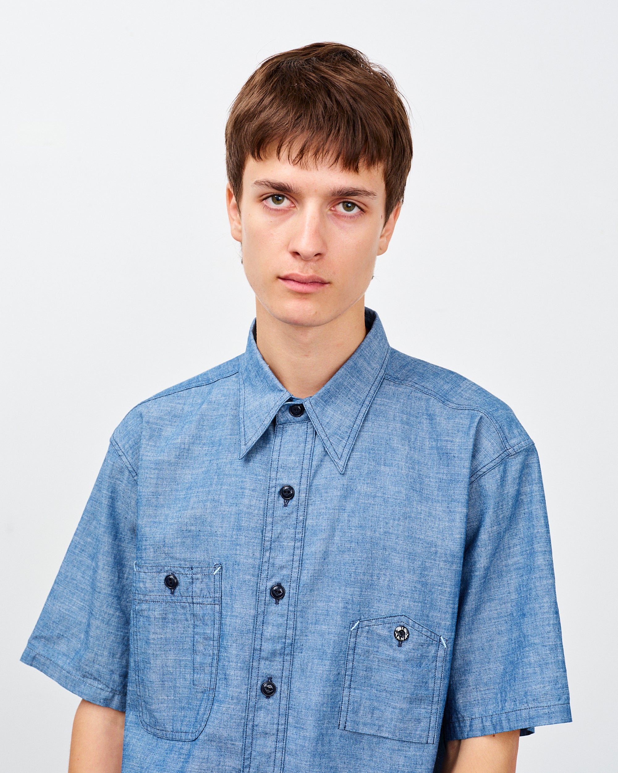 Y1942 S-SLEEVE CHAMBRAY SHIRT