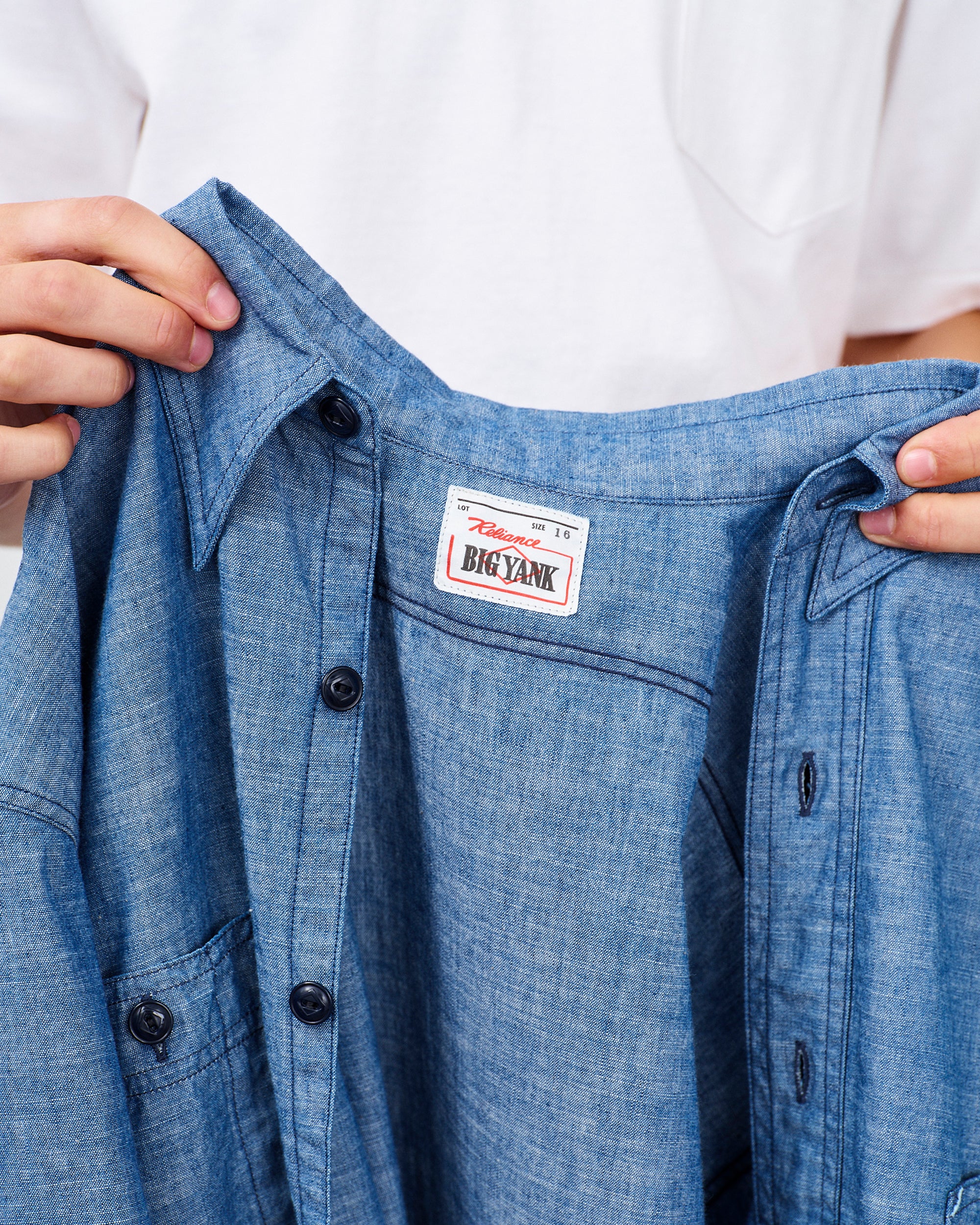 Y1942 S-SLEEVE CHAMBRAY SHIRT